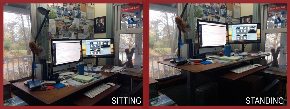 standing desk conversion electric teak