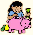 piggy bank girl