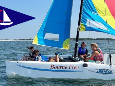 Bourne Community Boating logo and kids